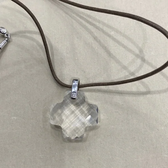Swarovski Thick Cross Pendant Necklace - Picture 1 of 5
